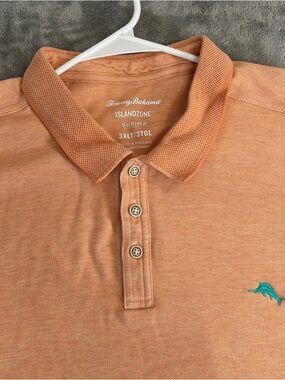 TOMMY BAHAMA MEN’S ISLAND ZONE SUPIMA COTTON PIQUE POLO SHIRT PEACH SIZE 3XL